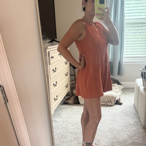 Rust Orange Sleeveless Romper playsuit - Picture 2 of 3